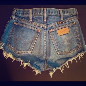 High waisted vintage Wrangler cut offs